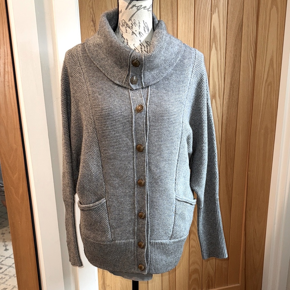 Rag & Bone Women’s Grey Silk Cashmere Blend, Dolman Sleeve, Cardigan Sweater. S